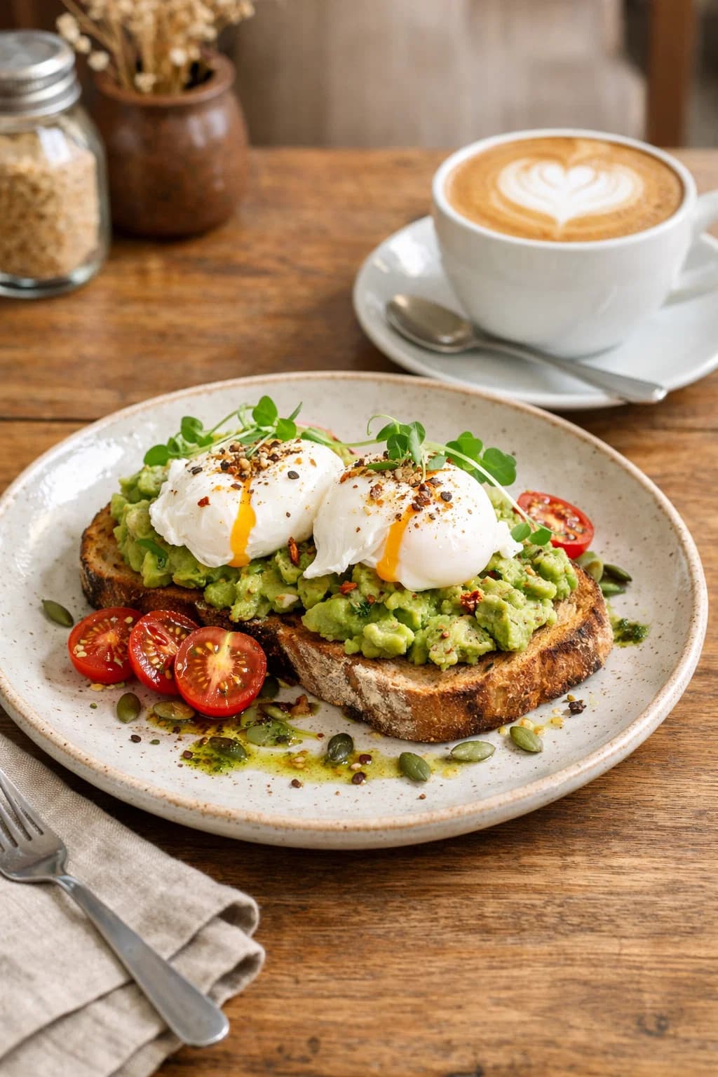 Brunch dishes at Maple & Bean Cafe