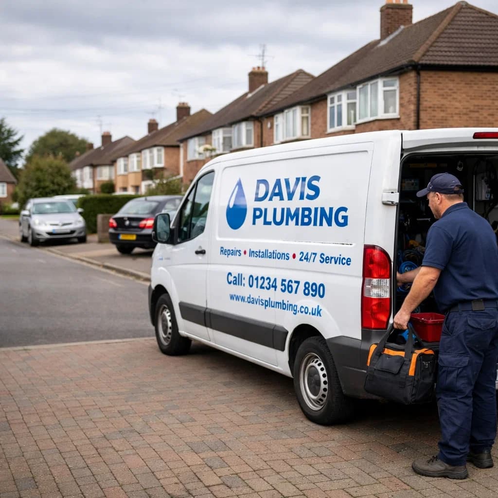 Professional plumber working in a modern home
