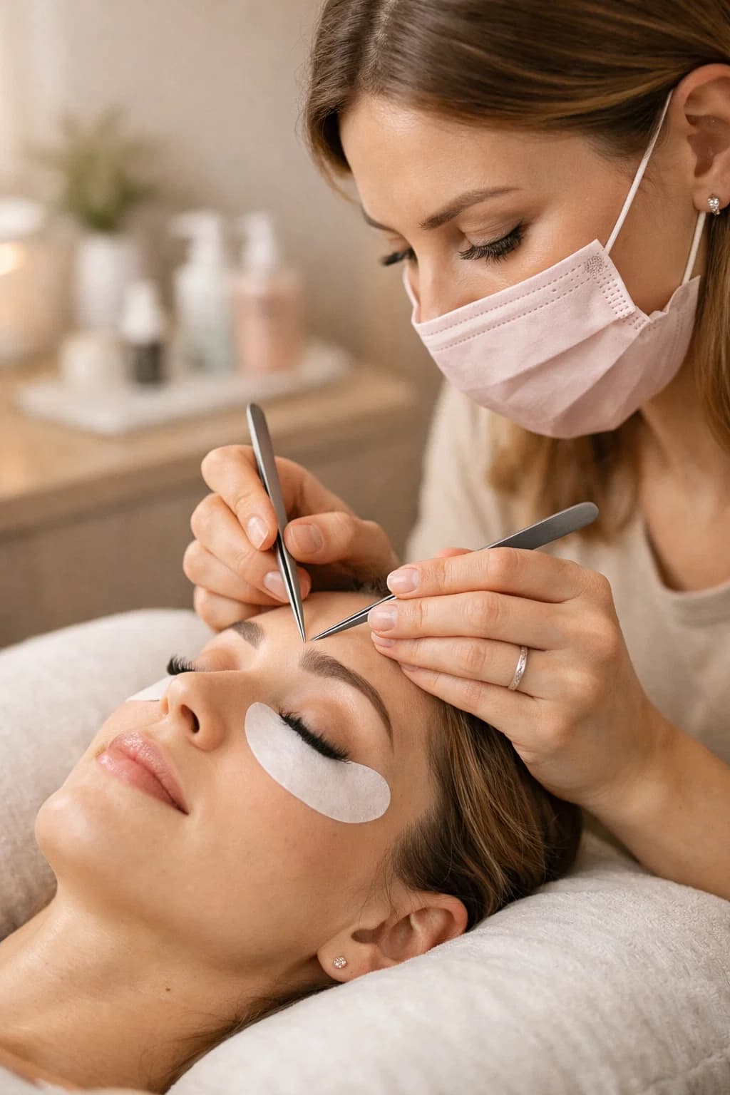 Lash treatment in beauty studio